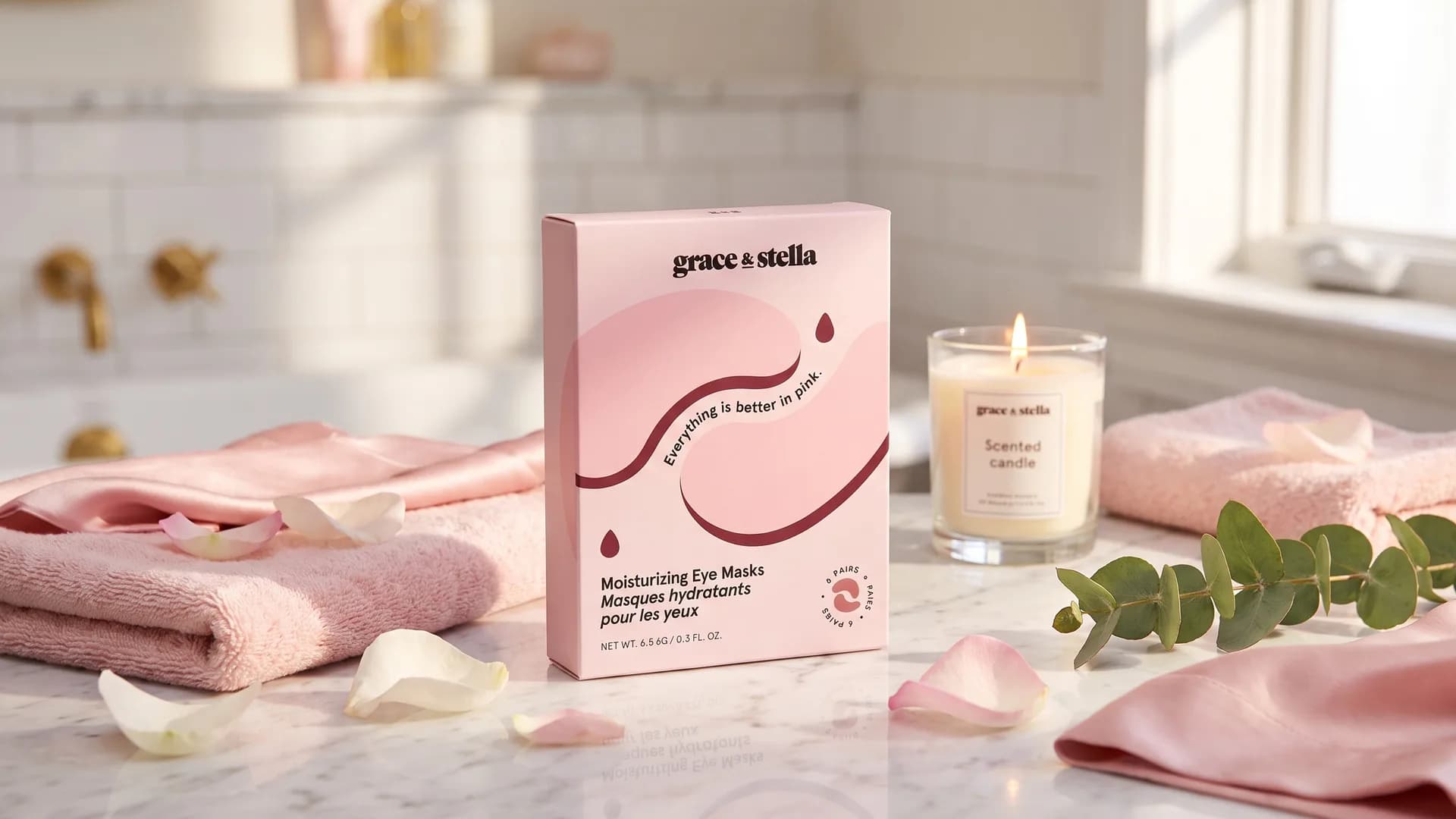 grace & stella Moisturizing Pink Eye Masks؛ ماسک آبرسان دور چشم برای پوست خشک و خسته